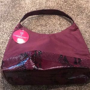 Purple/plum snake skin tote